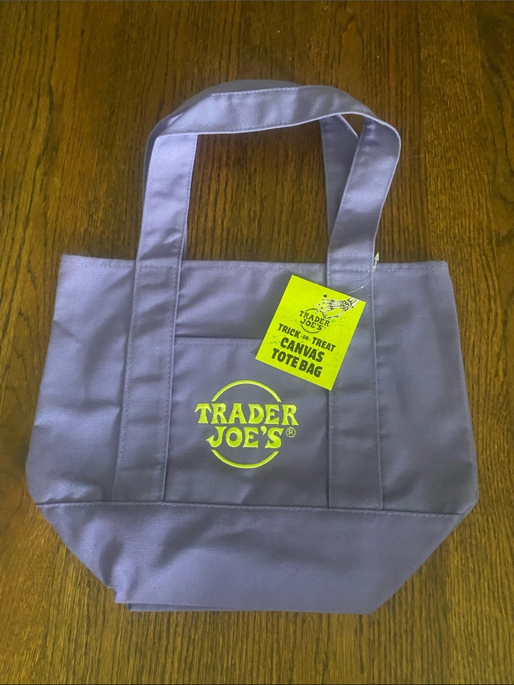 Trader Joe's Purple Canvas Tote Bag with Logo